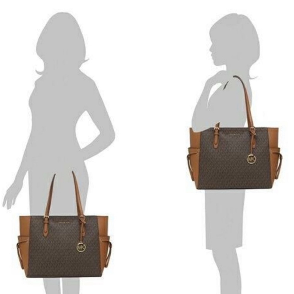 Michael Kors Large Gilly Brown Tote Shoulder Bag and Wallet Set - Picture 12 of 15